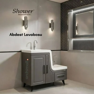 Shower Banyo Ceylin Abdest Dolabı Seti